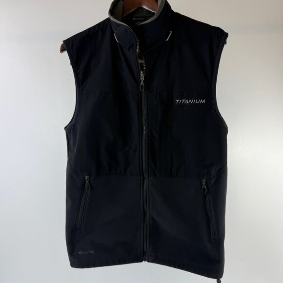 Columbia Mens M Titanium Interchange Full Zip Fleece Vest Black - Picture 1 of 8